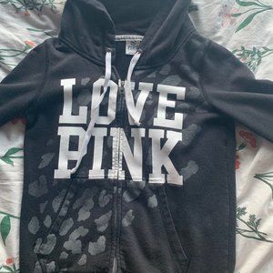 love pink zip up hoodie